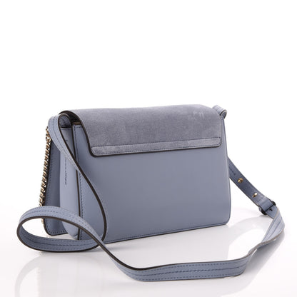 Chloe Suede Calfskin Small Faye Shoulder Bag Washed Blue 3 of 7