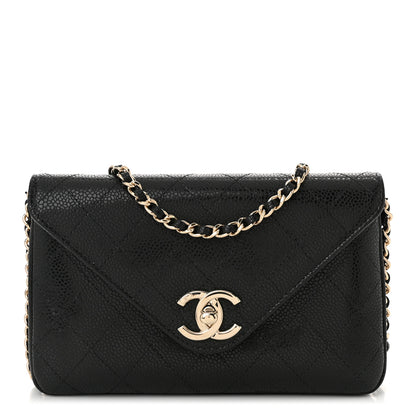 Chanel Caviar Envelope Wallet On Chain WOC Black 1 of 11
