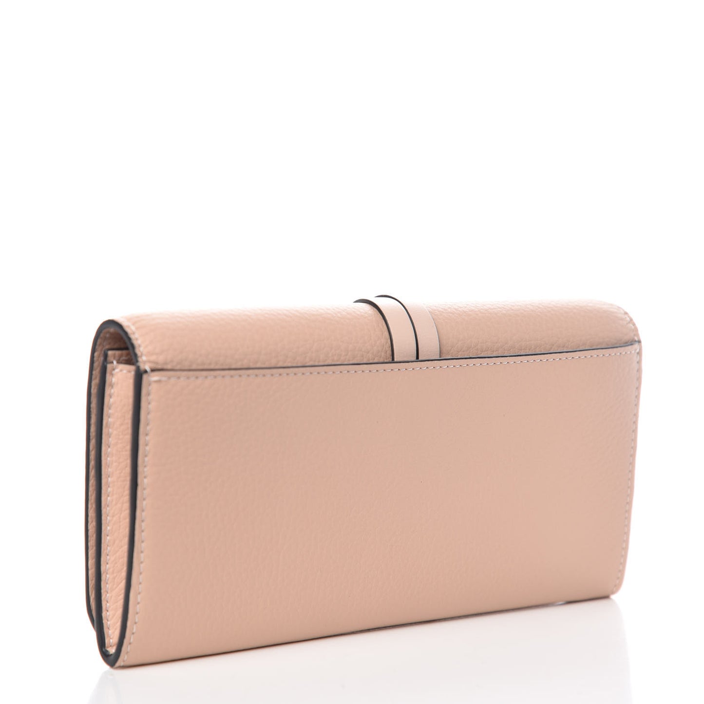Calfskin Alphabet Long Wallet Blush Nude