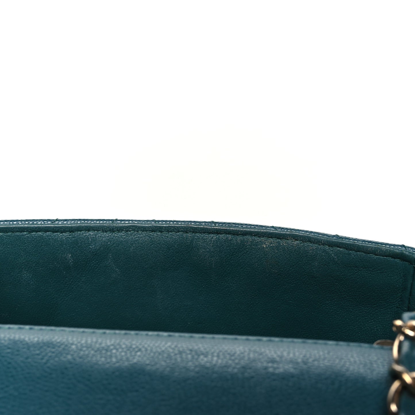 Caviar Chevron Quilted Mini Rectangular Flap Green