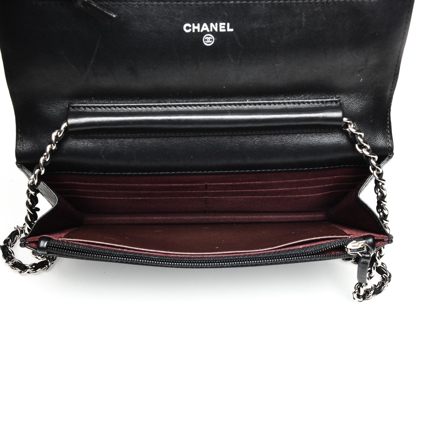 Chanel Lambskin Quilted Wallet On Chain WOC Black 5 of 8