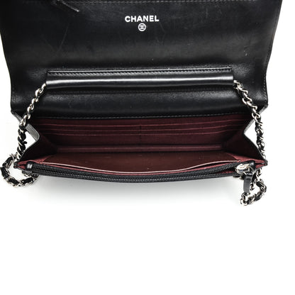Chanel Lambskin Quilted Wallet On Chain WOC Black 5 of 8