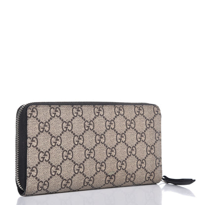 Gucci GG Supreme Monogram Kingsnake Zip Around Wallet Black 3 of 8