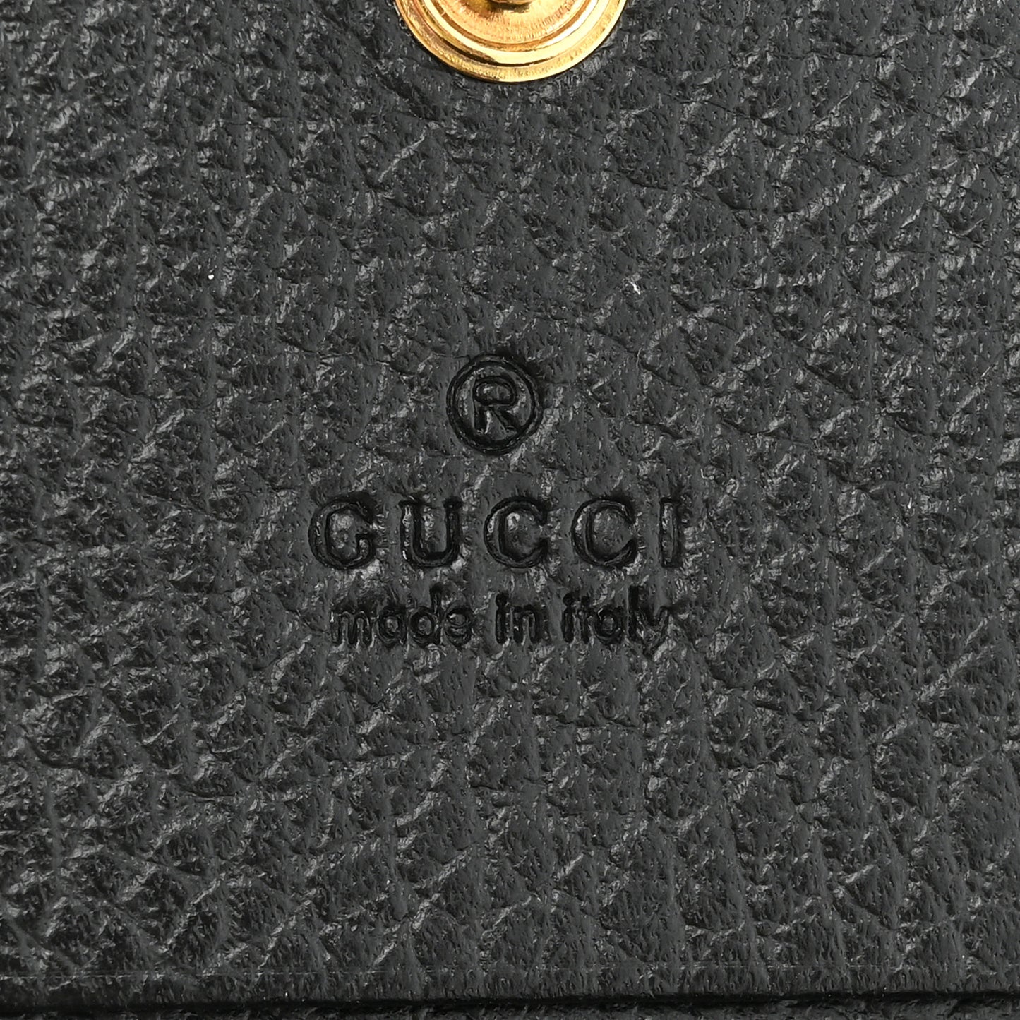 Pebbled Calfskin GG Marmont Card Case Black