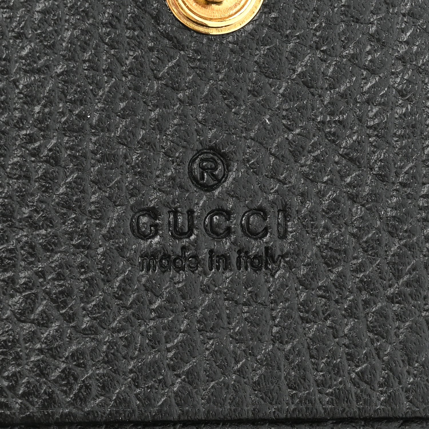 Gucci Pebbled Calfskin GG Marmont Card Case Black 7 of 13