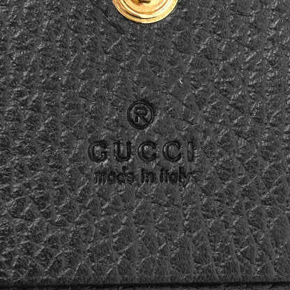 Gucci Pebbled Calfskin GG Marmont Card Case Black 7 of 13