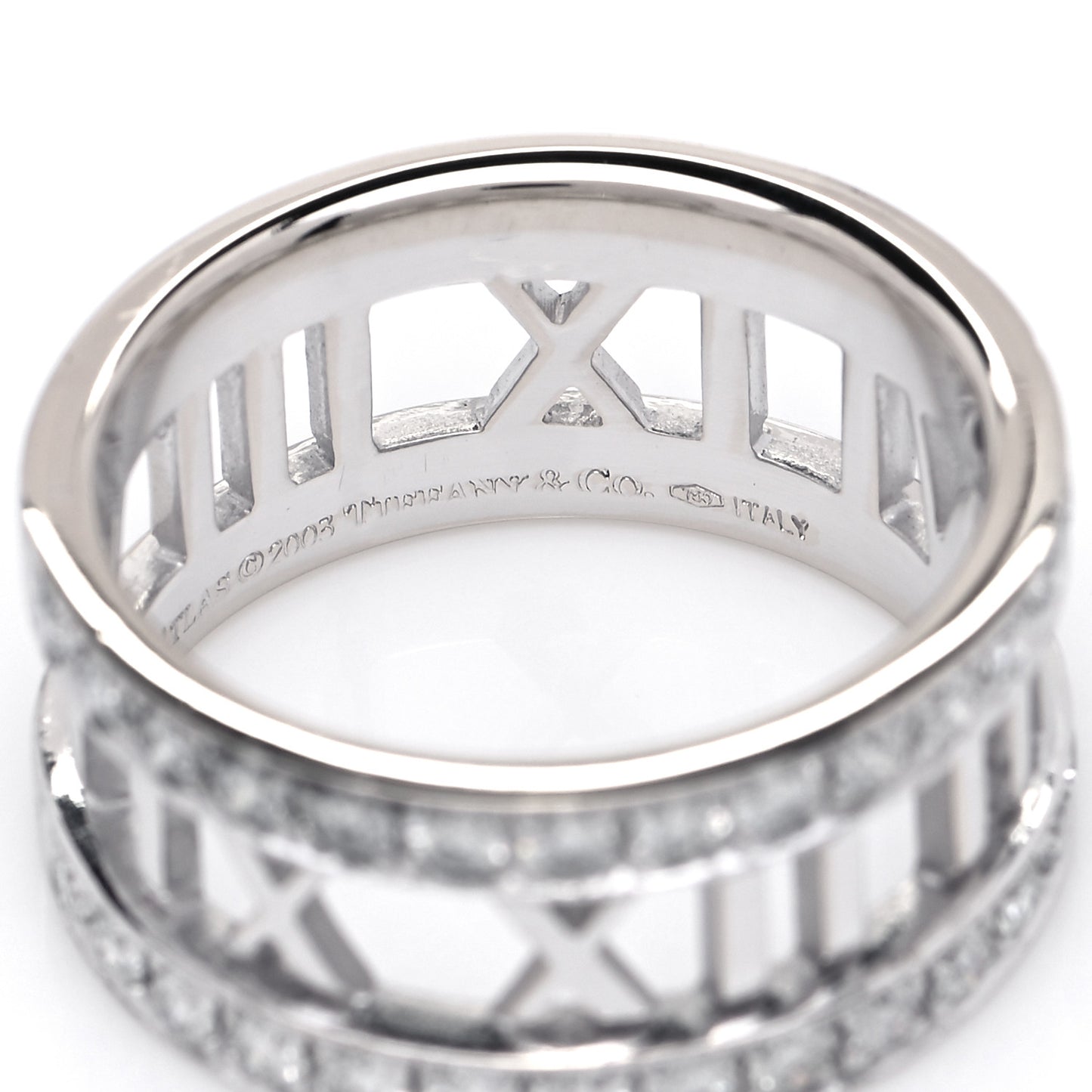 18K White Gold Diamond Wide Atlas Open Ring 52 6