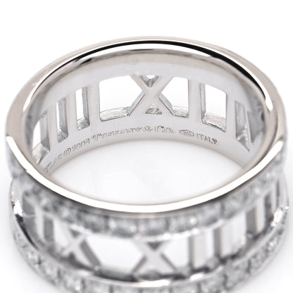 Tiffany 18K White Gold Diamond Wide Atlas Open Ring 52 6 4 of 4