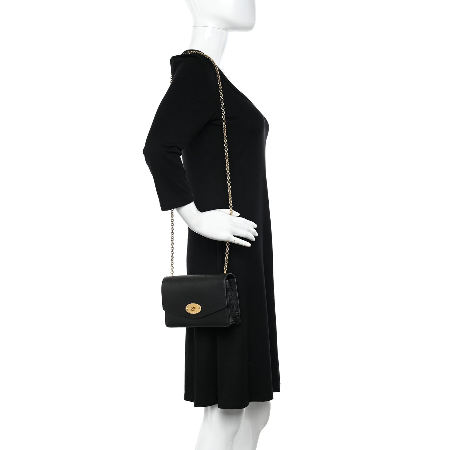 Small Classic Grain Calfskin Small Darley Black