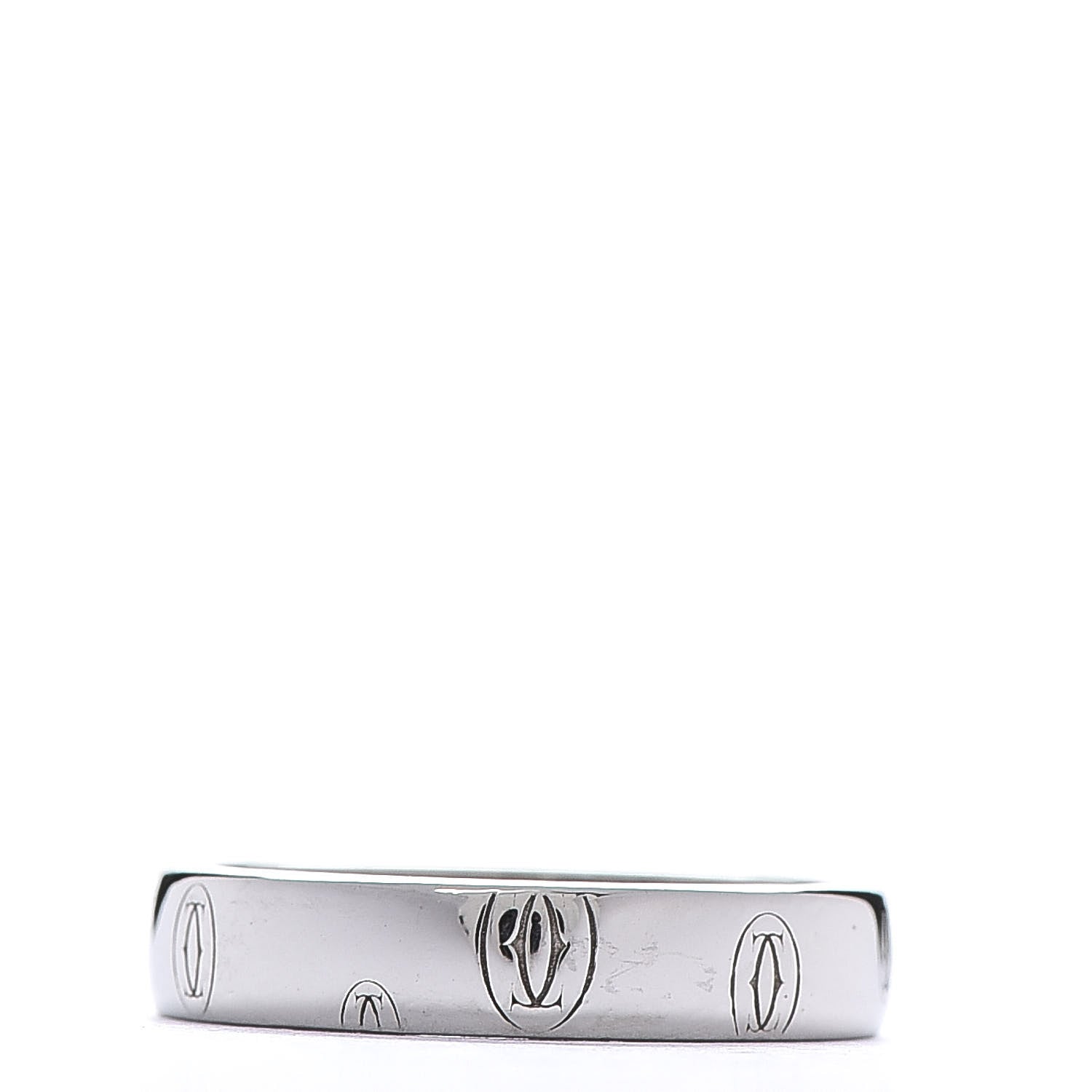 Cartier 18K White Gold 4mm Happy Birthday Band Ring 51 5.75 3 of 4