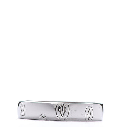 Cartier 18K White Gold 4mm Happy Birthday Band Ring 51 5.75 3 of 4
