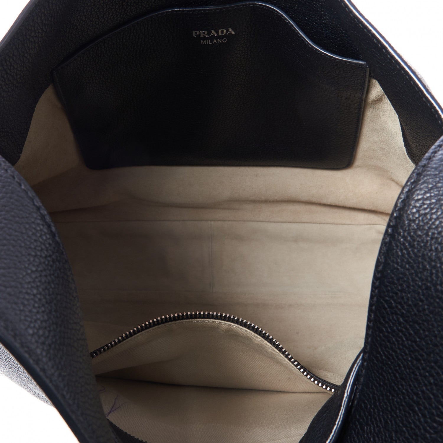 Prada Vitello Daino Shoulder Bag Black 6 of 9