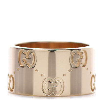 Gucci 18K Yellow Gold 9mm Icon Band Ring 46 3.75 1 of 8