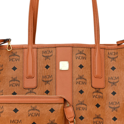 MCM Visetos Small Liz Reversible Shopper Tote Cognac 10 of 15