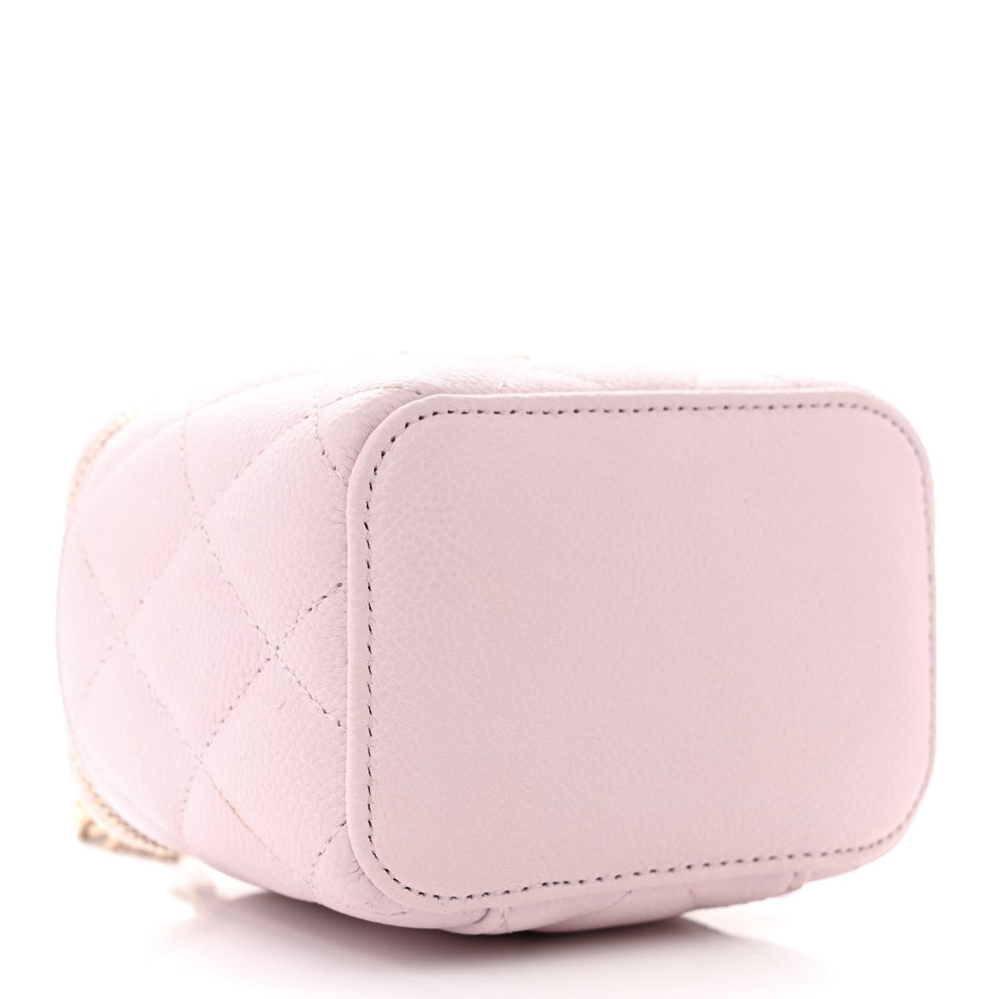 Caviar Quilted Tiny CC Mini Vanity Case With Chain Light Pink
