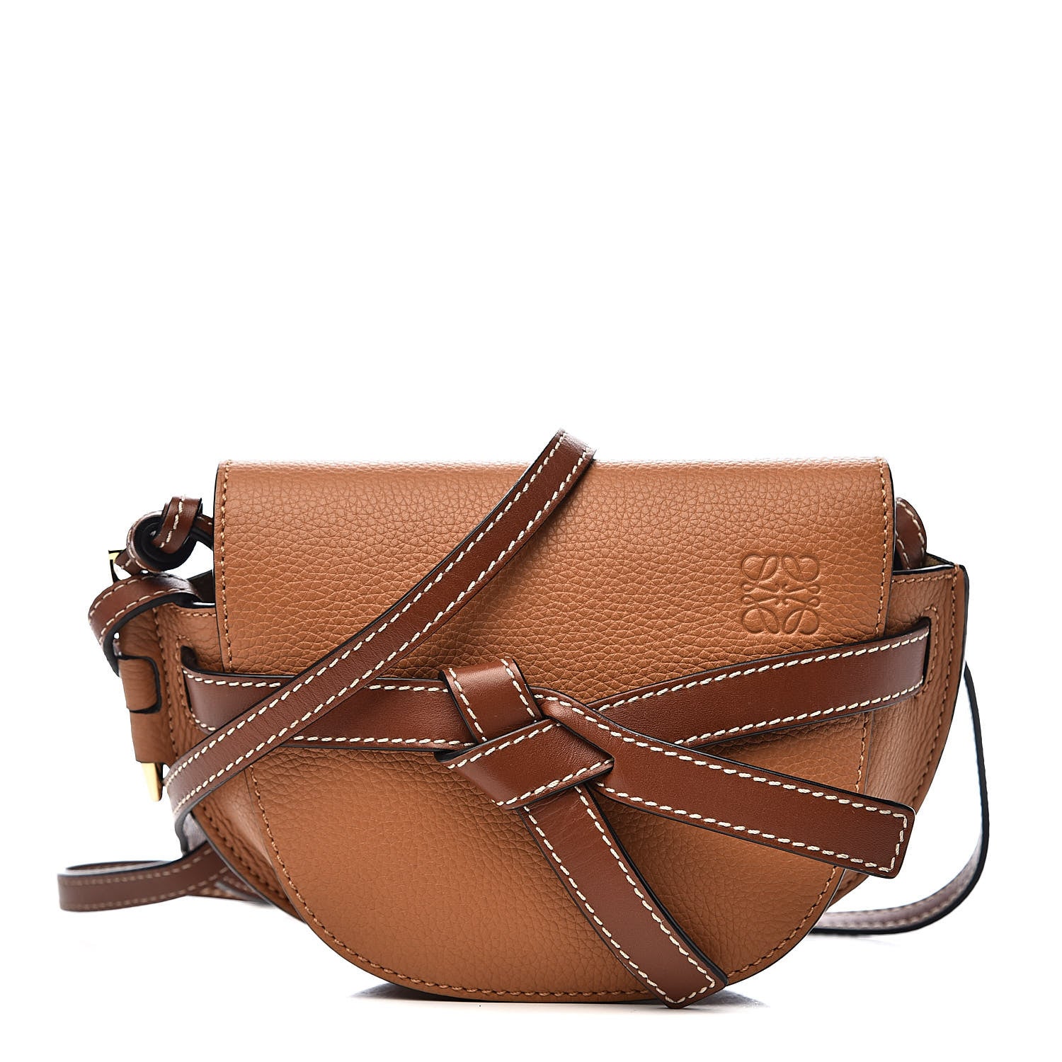 Loewe Grained Calfskin Mini Gate Crossbody Bag Caramel Pecan 1 of 10