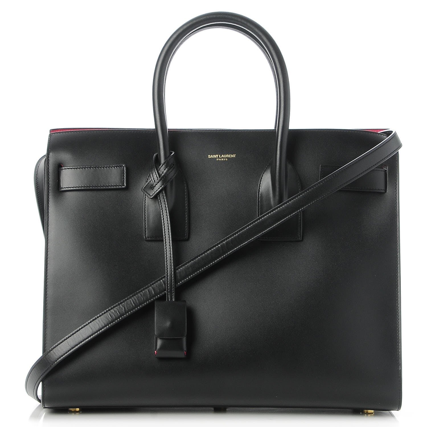 Saint Laurent Calfskin Small Sac De Jour Black Fuchsia 1 of 8