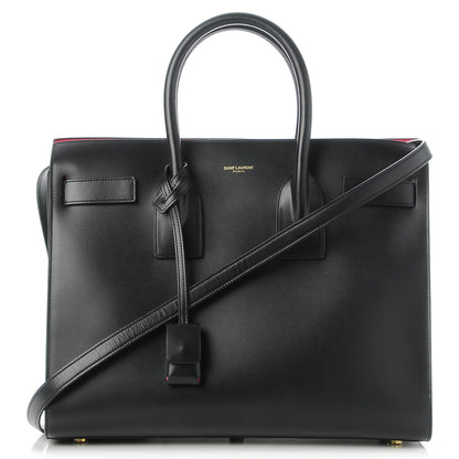 Saint Laurent Calfskin Small Sac De Jour Black Fuchsia 1 of 8