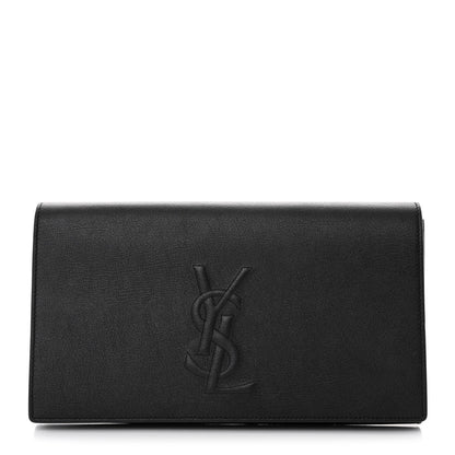 Saint Laurent Calfskin Monogram Large Belle De Jour Clutch Black 1 of 9