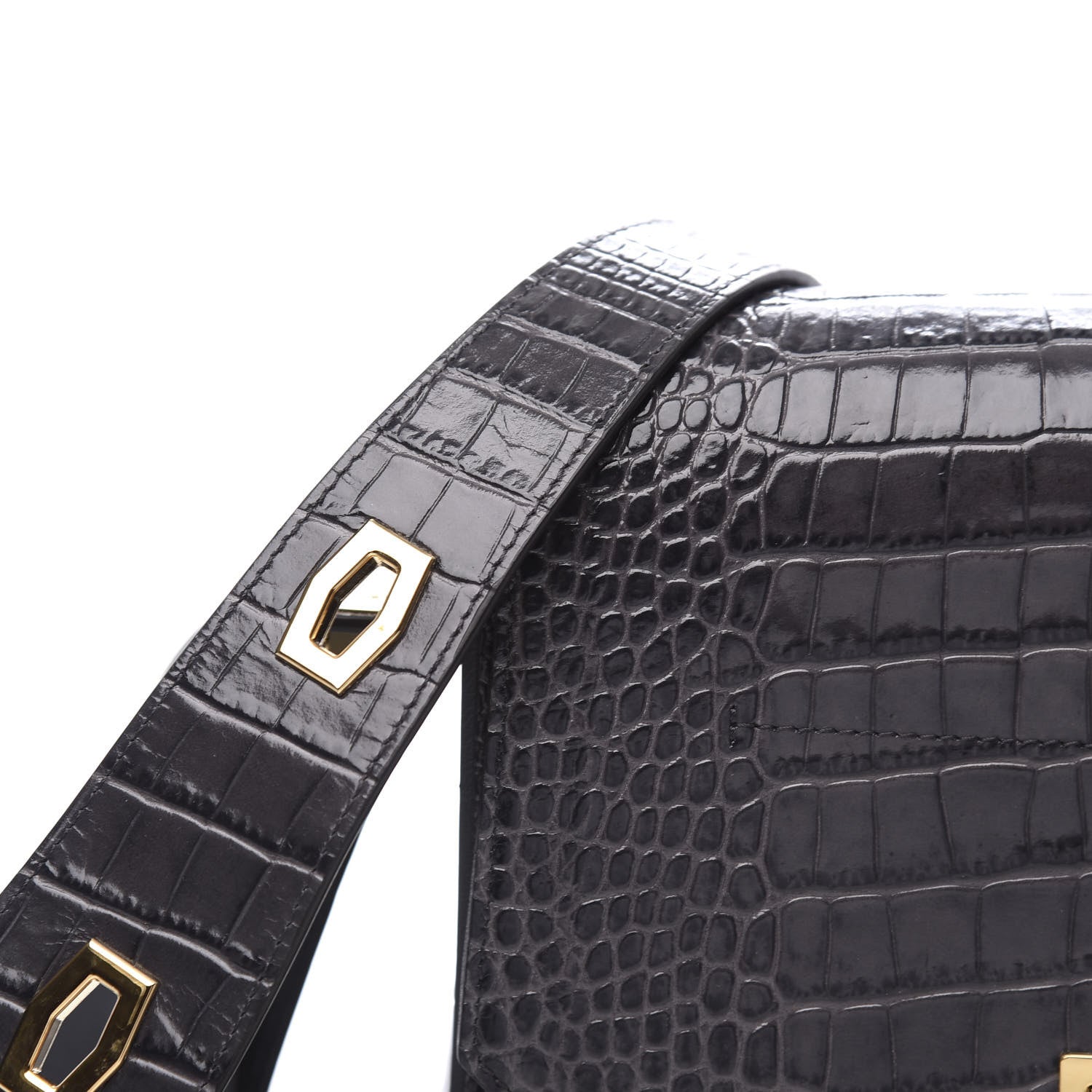 Givenchy Calfskin Crocodile Embossed Medium Eden Storm Grey 9 of 10