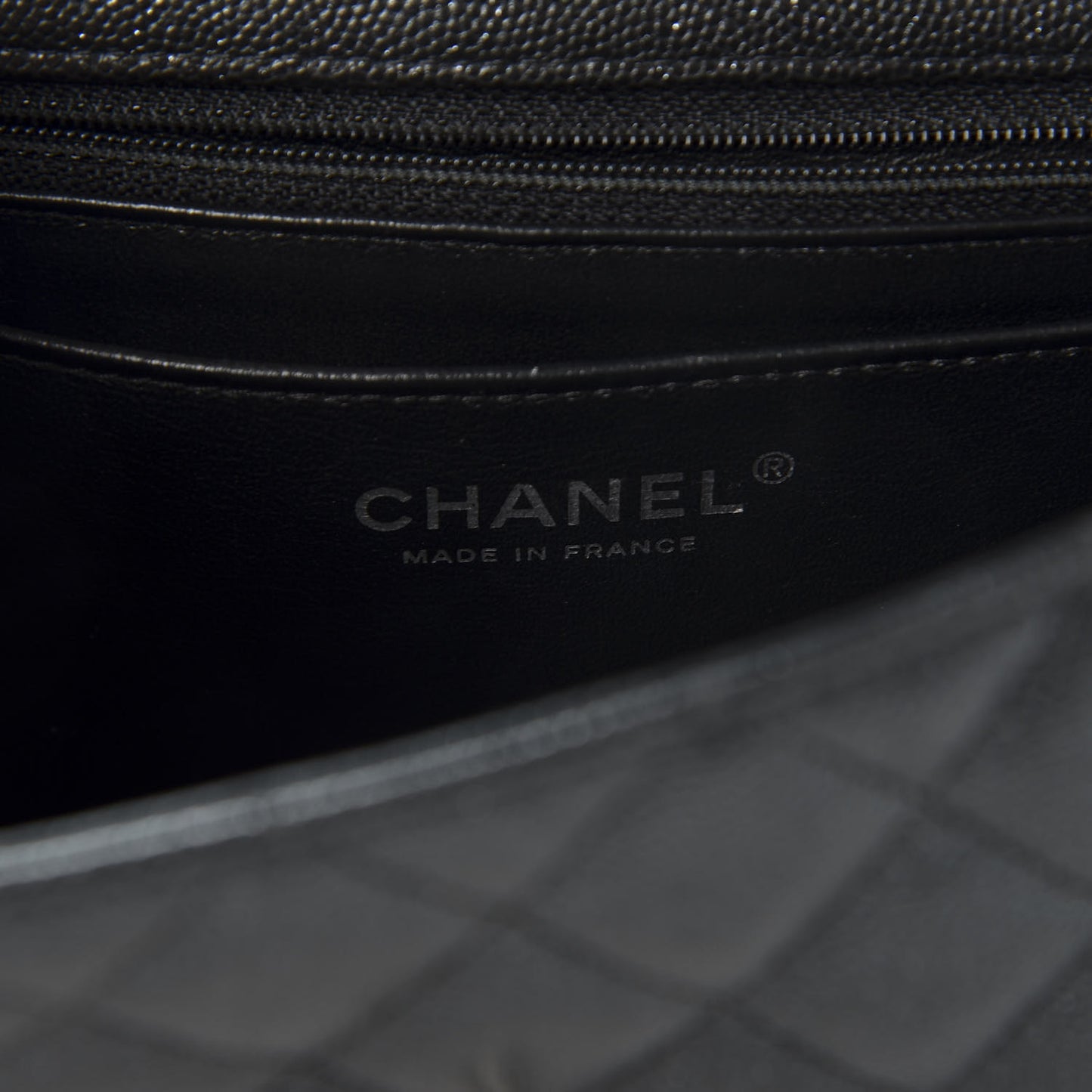 Iridescent Caviar Quilted Mini Rectangular Flap Black