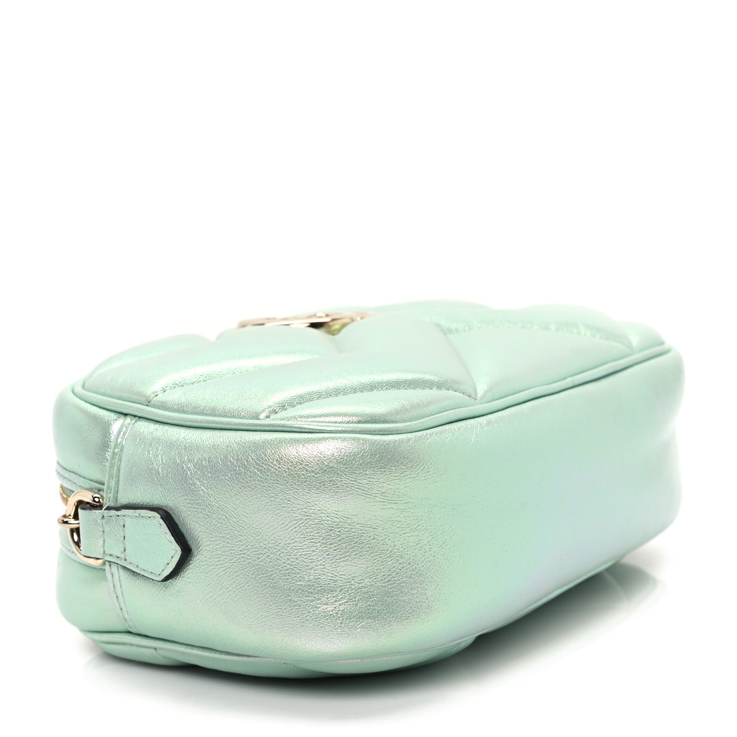 Gucci Iridescent Nappa Chevron Matelasse Small GG Marmont Chain Shoulder Bag Iridescent Salvy Green 4 of 12