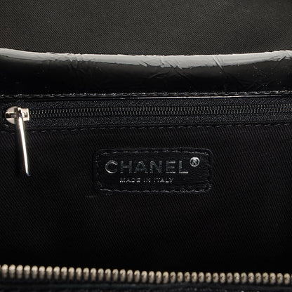 Chanel Distressed Patent Leather Studded Train Case Black 7 of 8