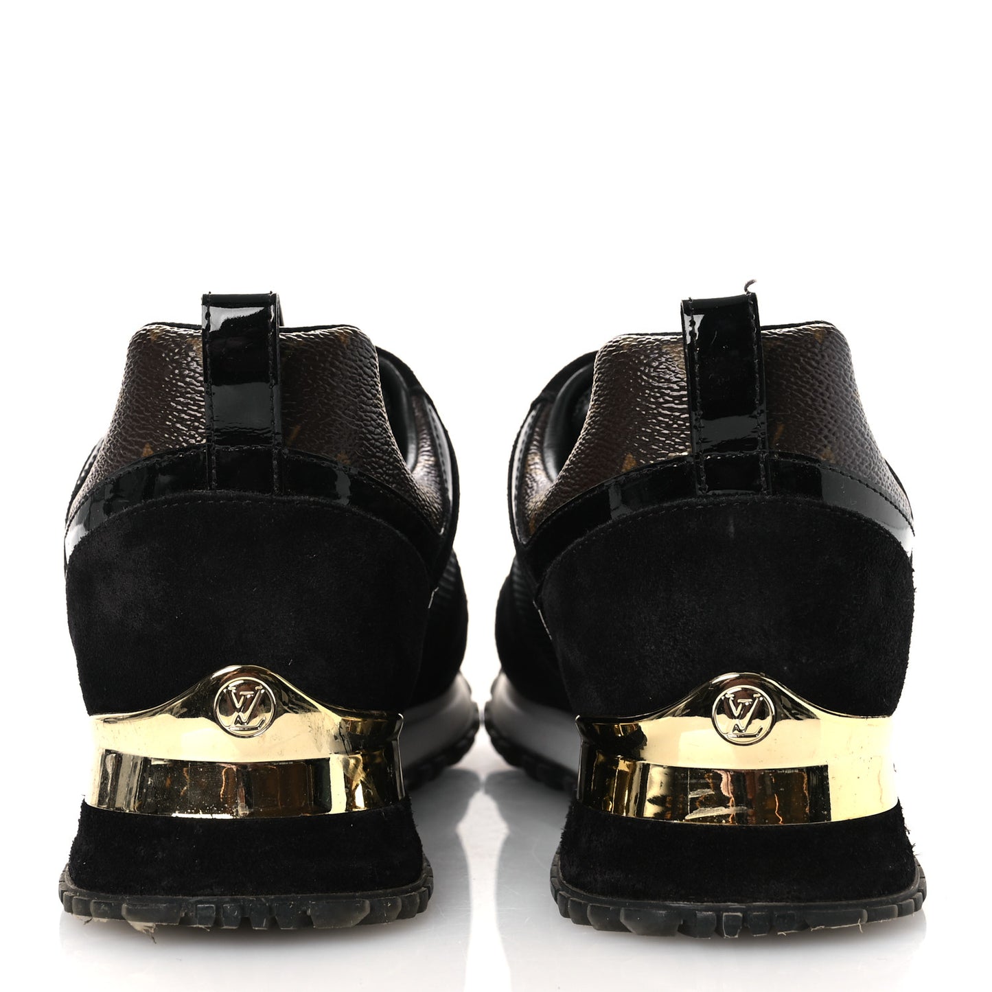 Suede Monogram Run Away Sneakers 36.5 Black