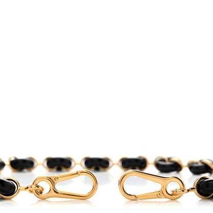 Loewe Brass Acetate Pebble Donut Chain Shoulder Strap Black Gold 4 of 4