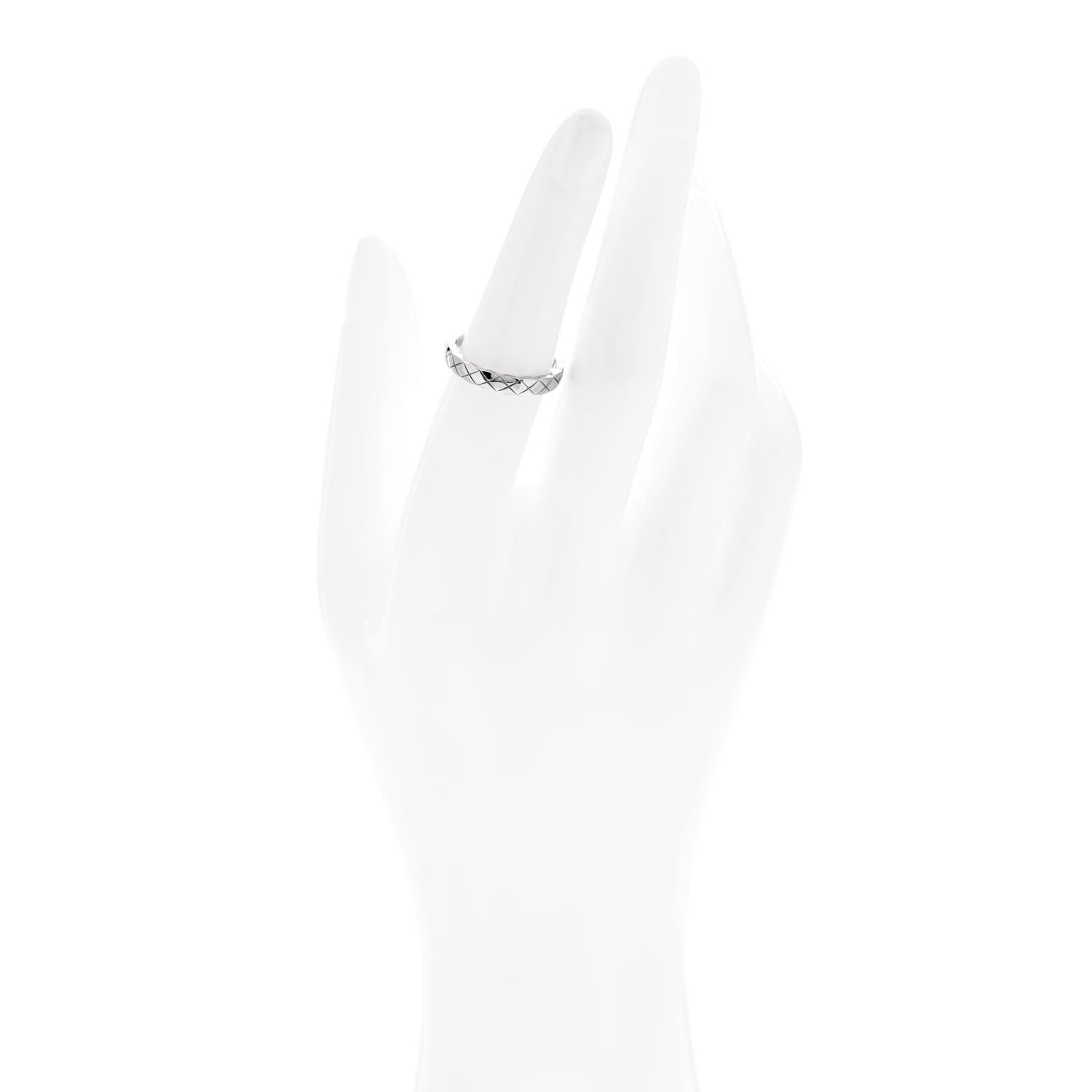 Chanel 18K White Gold Mini Coco Crush Ring 53 6.25 2 of 5
