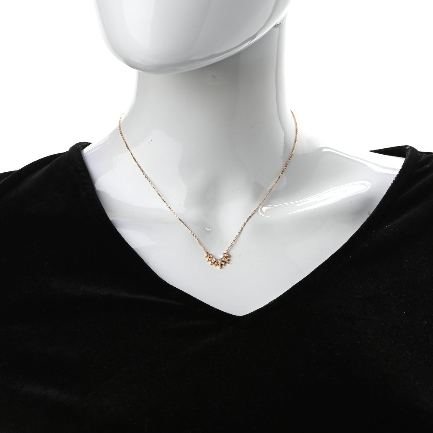 18K Rose Gold Diamond Sunlight Pendant Necklace