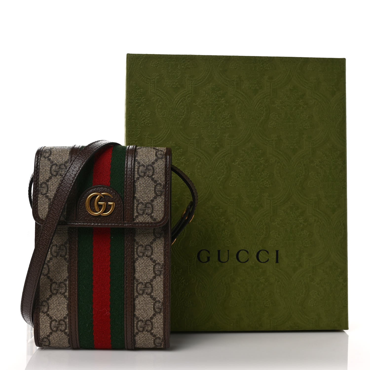 Gucci GG Supreme Monogram Web Mini Ophidia Crossbody Bag Beige New Acero 9 of 9