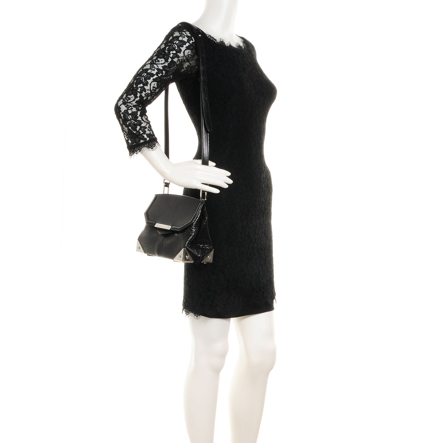 Pebbled Leather Marion Bag Black