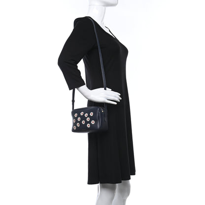Mansur Gavriel Lambskin Floral Double Zip Crossbody Blue White 2 of 9