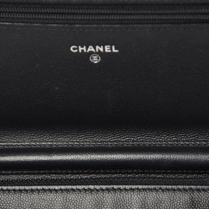 Chanel Caviar Quilted Boy Wallet On Chain WOC So Black 10 of 13