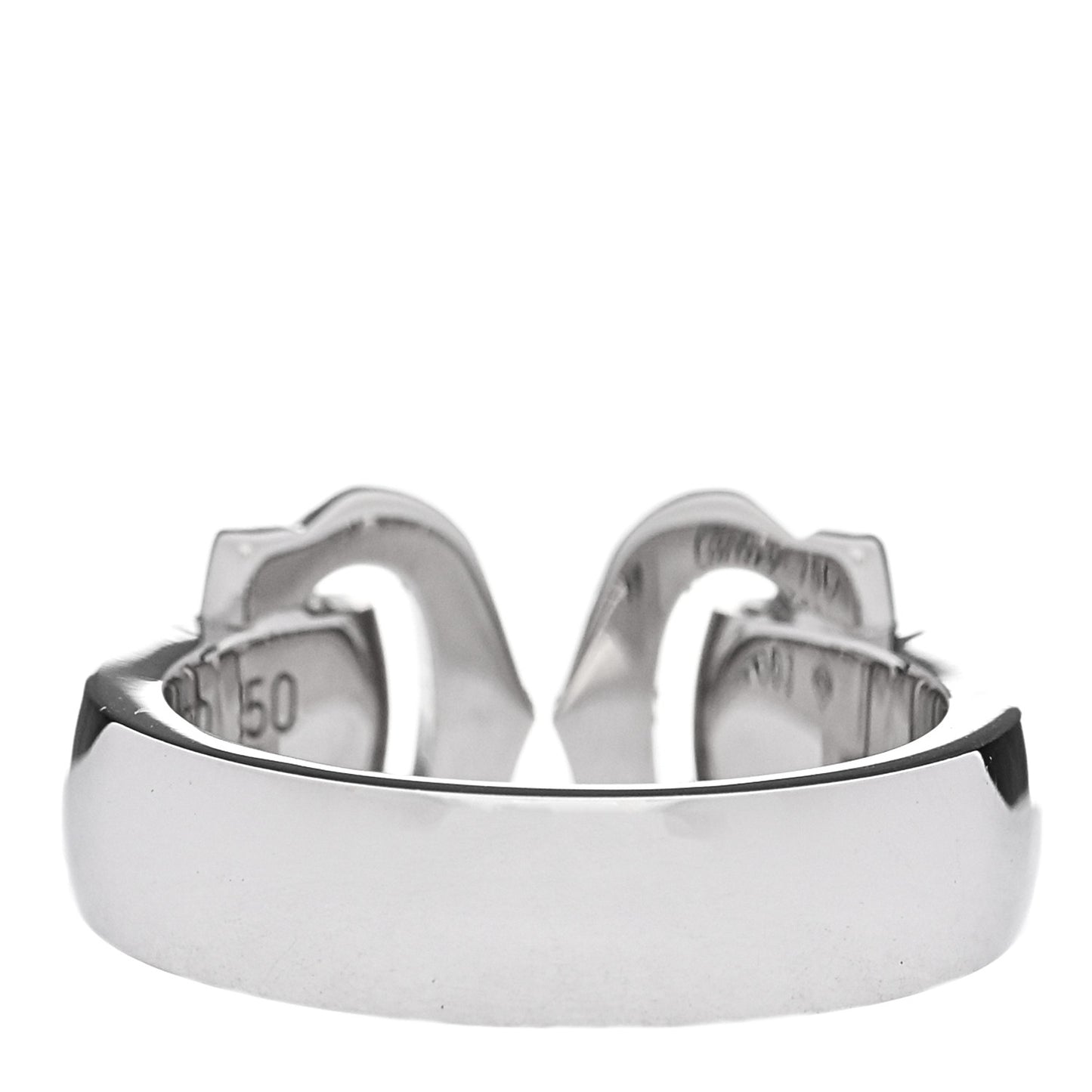 18K White Gold Diamond C De Cartier Ring 50 5.5