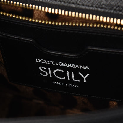 Dolce & Gabbana Dauphine Printed Medium Miss Sicily Satchel Black 7 of 8