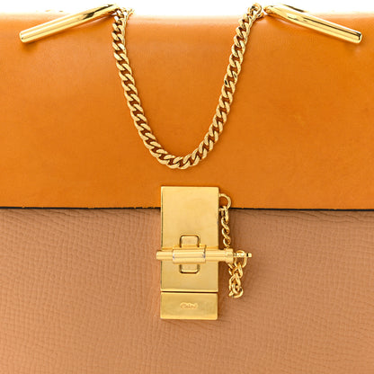 Chloe Grained Calfskin Lambskin Drew Shoulder Bag Wet Sand Sunflower 8 of 13