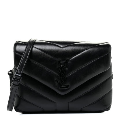 Saint Laurent Calfskin Y Quilted Monogram Toy Loulou Crossbody Bag Black 1 of 18