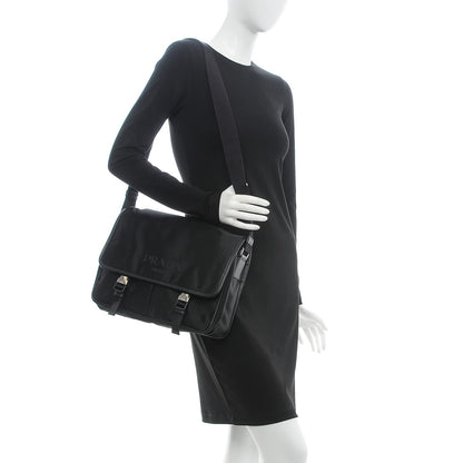 Prada Tessuto Nylon Saffiano Messenger Black 2 of 9