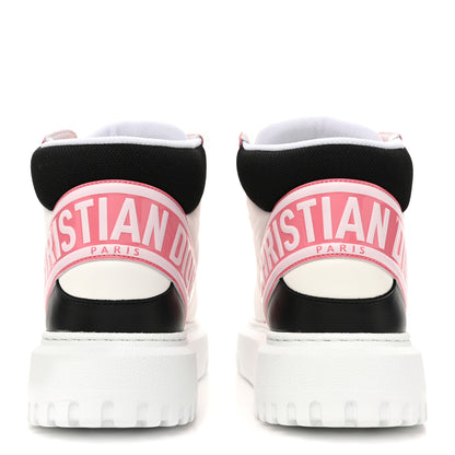 Christian Dior Nylon Calfskin Womens D-Player High Top Sneakers 39 Pink 4 of 10