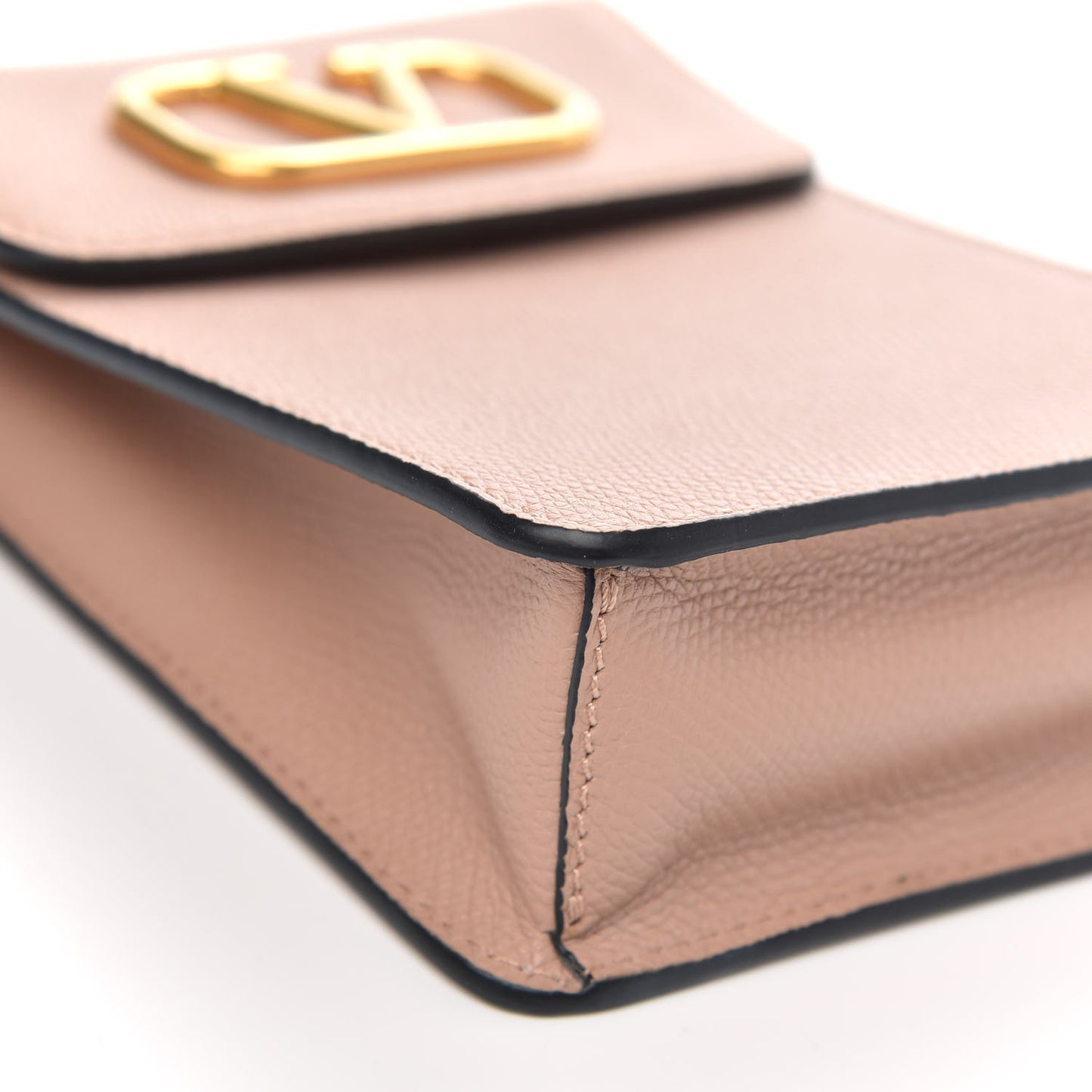 Grained Calfskin Vlogo Crossbody Pouch Rose Cannelle