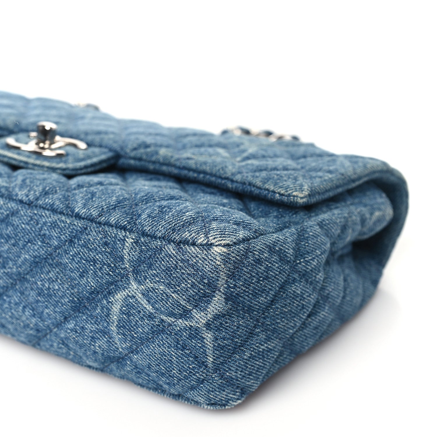 Chanel Denim Quilted CC Print Medium Single Flap Blue 10 of 10