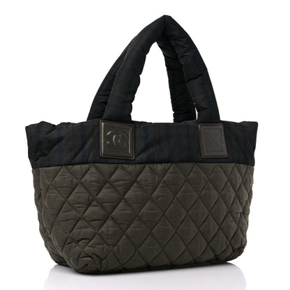 Chanel Nylon Quilted Small Coco Cocoon Tote Khaki 3 of 14