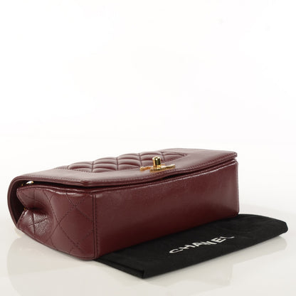 Chanel Sheepskin Quilted Small Mademoiselle Vintage Flap Dark Red 4 of 10