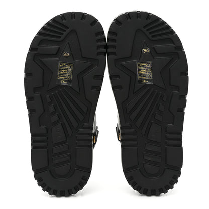 Christian Dior Lambskin Dioract 10mm Sandals 36.5 Black 5 of 10