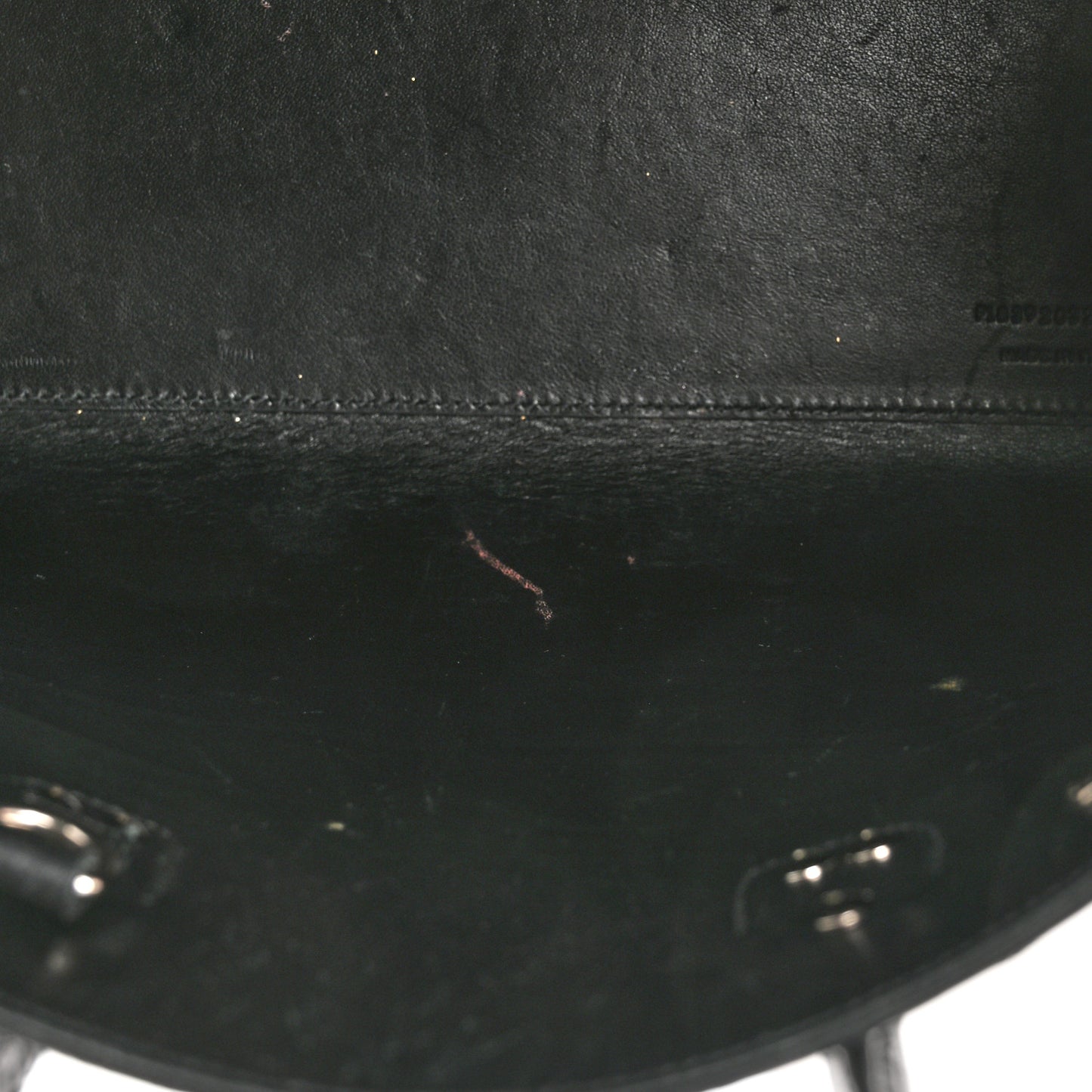 Calfskin Crocodile Embossed Nano Sac De Jour Black
