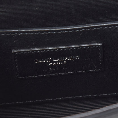 Saint Laurent Calfskin Fringe Small Monogram Satchel Black 6 of 12