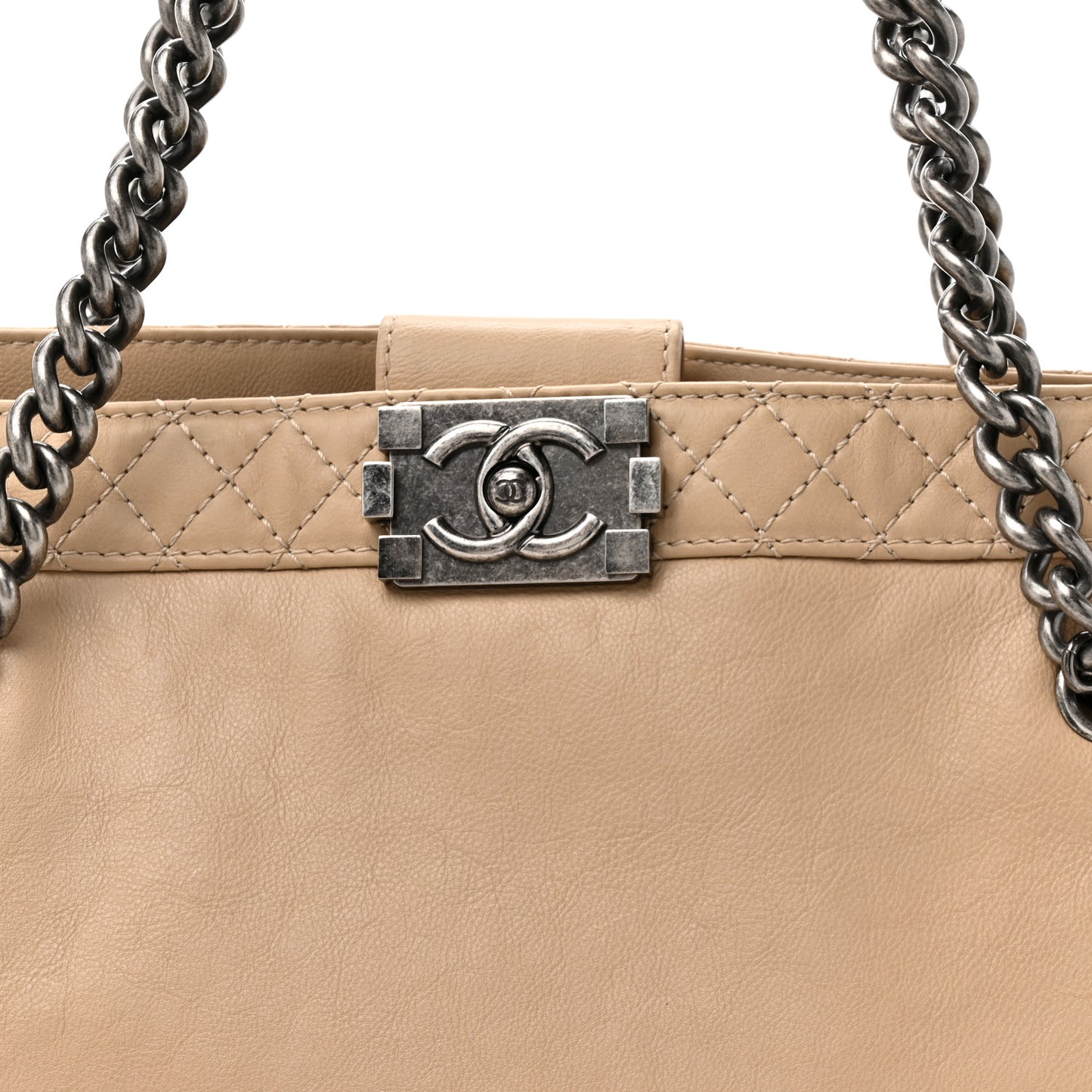 Lambskin Boy Reverso Shopping Tote  Beige