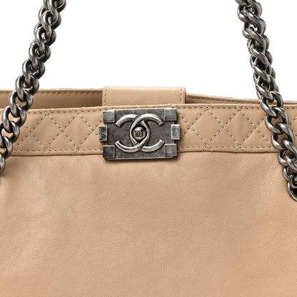 Chanel Lambskin Boy Reverso Shopping Tote  Beige 8 of 14